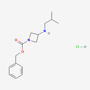molecular formula C15H23ClN2O2 B8201442 Benzyl 3-(isobutylamino)azetidine-1-carboxylate hydrochloride 