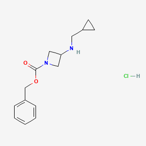 molecular formula C15H21ClN2O2 B8201443 Benzyl 3-((cyclopropylmethyl)amino)azetidine-1-carboxylate hydrochloride 