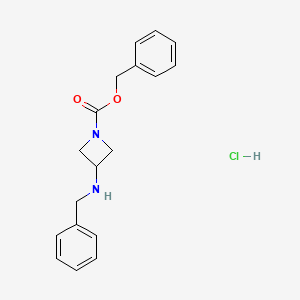 molecular formula C18H21ClN2O2 B8201447 3-Benzylaminoazetidine-1-carboxylic acid benzyl ester hcl 