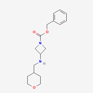 molecular formula C17H24N2O3 B8201468 Benzyl 3-(((tetrahydro-2H-pyran-4-yl)methyl)amino)azetidine-1-carboxylate 