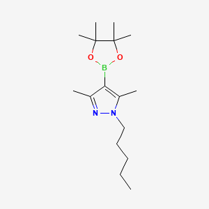 molecular formula C16H29BN2O2 B8201494 3,5-Dimethyl-1-pentyl-4-(4,4,5,5-tetramethyl-1,3,2-dioxaborolan-2-yl)-1H-pyrazole 