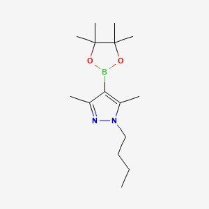 molecular formula C15H27BN2O2 B8201501 1-Butyl-3,5-dimethyl-4-(4,4,5,5-tetramethyl-1,3,2-dioxaborolan-2-yl)-1H-pyrazole 