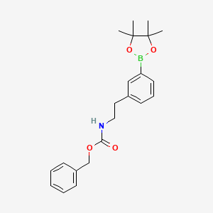 molecular formula C22H28BNO4 B8201512 Benzyl 3-(4,4,5,5-tetramethyl-1,3,2-dioxaborolan-2-yl)phenethylcarbamate 