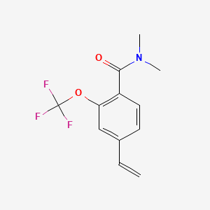 molecular formula C12H12F3NO2 B8201532 N,N-Dimethyl-2-(trifluoromethoxy)-4-vinylbenzamide 