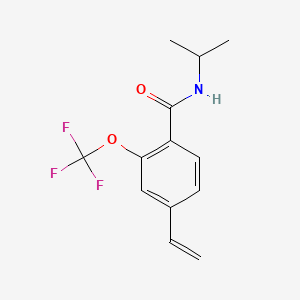 molecular formula C13H14F3NO2 B8201540 N-Isopropyl-2-(trifluoromethoxy)-4-vinylbenzamide 