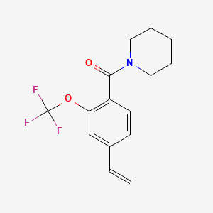 molecular formula C15H16F3NO2 B8201546 Piperidin-1-yl(2-(trifluoromethoxy)-4-vinylphenyl)methanone 