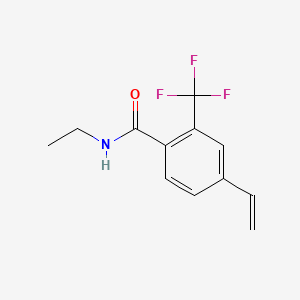 molecular formula C12H12F3NO B8201554 N-Ethyl-2-(trifluoromethyl)-4-vinylbenzamide 