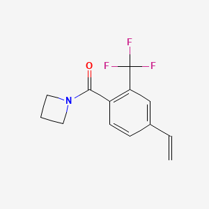 molecular formula C13H12F3NO B8201566 Azetidin-1-yl(2-(trifluoromethyl)-4-vinylphenyl)methanone 