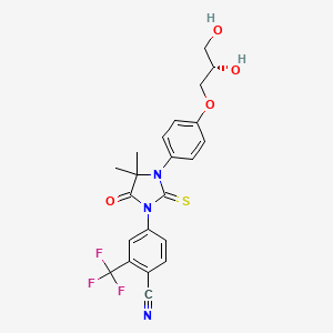 molecular formula C22H20F3N3O4S B8201621 Rezvilutamide CAS No. 1572045-62-5