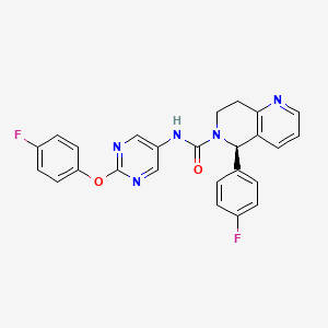 molecular formula C25H19F2N5O2 B8201628 (5R)-N-[2-(4-fluorophenoxy)pyrimidin-5-yl]-5-(4-fluorophenyl)-7,8-dihydro-5H-1,6-naphthyridine-6-carboxamide 