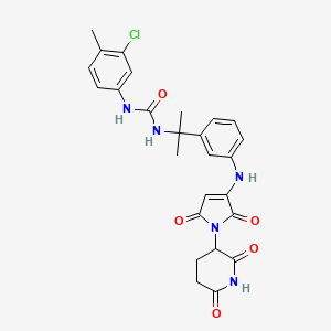 molecular formula C26H26ClN5O5 B8201648 1-(3-Chloro-4-methylphenyl)-3-[2-[3-[[1-(2,6-dioxopiperidin-3-yl)-2,5-dioxopyrrol-3-yl]amino]phenyl]propan-2-yl]urea 