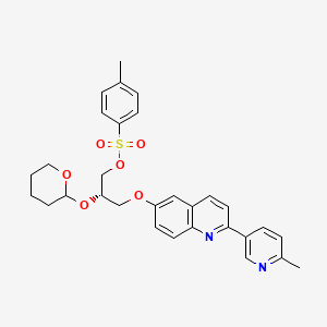 molecular formula C30H32N2O6S B8201702 [(2S)-3-[2-(6-methylpyridin-3-yl)quinolin-6-yl]oxy-2-(oxan-2-yloxy)propyl] 4-methylbenzenesulfonate 
