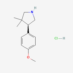 molecular formula C13H20ClNO B8201735 (4S)-4-(4-methoxyphenyl)-3,3-dimethylpyrrolidine;hydrochloride 