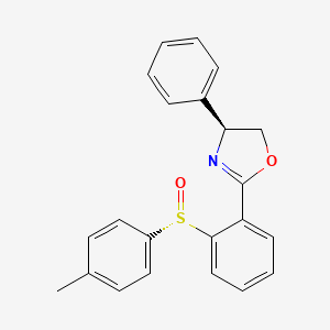 molecular formula C22H19NO2S B8201888 (4S)-2-[2-[(S)-(4-methylphenyl)sulfinyl]phenyl]-4-phenyl-4,5-dihydro-1,3-oxazole 