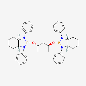 molecular formula C41H50N4O2P2 B8201892 (3AR,3a'R,7aR,7a'R)-2,2'-(((2S,4S)-pentane-2,4-diyl)bis(oxy))bis(1,3-diphenyloctahydro-1H-benzo[d][1,3,2]diazaphosphole) 