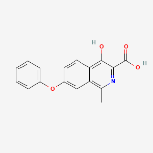 molecular formula C17H13NO4 B8201905 4-Hydroxy-1-methyl-7-phenoxyisoquinoline-3-carboxylic acid 