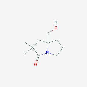 molecular formula C10H17NO2 B8201930 7a-(Hydroxymethyl)-2,2-dimethyltetrahydro-1H-pyrrolizin-3(2H)-one 