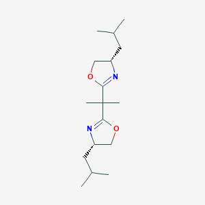 molecular formula C17H30N2O2 B8201952 (4S,4'S)-2,2'-(Propane-2,2-diyl)bis(4-isobutyl-4,5-dihydrooxazole) 