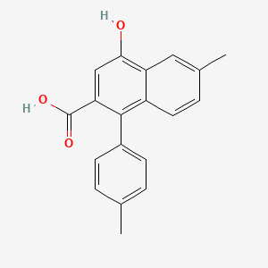 molecular formula C19H16O3 B8201959 4-Hydroxy-6-methyl-1-(p-tolyl)-2-naphthoic acid 