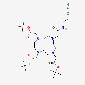 molecular formula C32H57N5O7 B8202005 Tri-tert-butyl 2,2',2''-(10-(2-(but-3-yn-1-ylamino)-2-oxoethyl)-1,4,7,10-tetraazacyclododecane-1,4,7-triyl)triacetate 