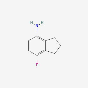 molecular formula C9H10FN B8202036 7-Fluoro-2,3-dihydro-1H-inden-4-amine 