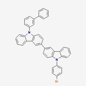molecular formula C42H27BrN2 B8202050 9-([1,1'-Biphenyl]-3-yl)-9'-(4-bromophenyl)-9H,9'H-3,3'-bicarbazole 