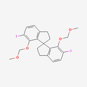 molecular formula C21H22I2O4 B8202081 (R)-6,6'-Diiodo-7,7'-bis(methoxymethoxy)-2,2',3,3'-tetrahydro-1,1'-spirobi[indene] 