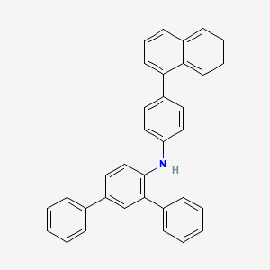 molecular formula C34H25N B8202087 N-(4-(Naphthalen-1-yl)phenyl)-[1,1':3',1''-terphenyl]-4'-amine 