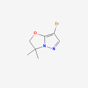 molecular formula C7H9BrN2O B8202096 7-Bromo-3,3-dimethyl-2,3-dihydropyrazolo[5,1-b]oxazole 
