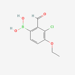 molecular formula C9H10BClO4 B8202175 (3-Chloro-4-ethoxy-2-formylphenyl)boronic acid 
