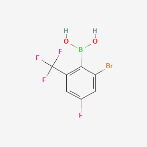 molecular formula C7H4BBrF4O2 B8202187 2-Bromo-4-fluoro-6-(trifluoromethyl)phenylboronic acid 