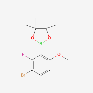 molecular formula C13H17BBrFO3 B8202220 3-Bromo-2-fluoro-6-methoxyphenylboronic acid pinacol ester 
