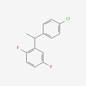 molecular formula C14H11ClF2 B8202232 2-[1-(4-Chlorophenyl)ethyl]-1,4-difluorobenzene 
