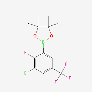 molecular formula C13H14BClF4O2 B8202240 3-Chloro-2-fluoro-5-(trifluoromethyl)phenylboronic acid pinacol ester 