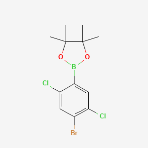 molecular formula C12H14BBrCl2O2 B8202258 2-(4-Bromo-2,5-dichlorophenyl)-4,4,5,5-tetramethyl-1,3,2-dioxaborolane 