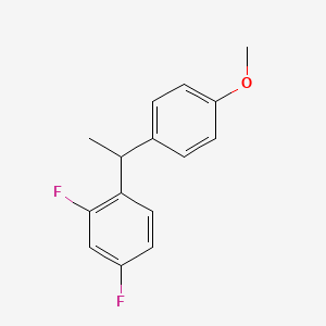 molecular formula C15H14F2O B8202283 2,4-Difluoro-1-(1-(4-methoxyphenyl)ethyl)benzene 
