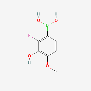 molecular formula C7H8BFO4 B8202300 (2-Fluoro-3-hydroxy-4-methoxyphenyl)boronic acid 