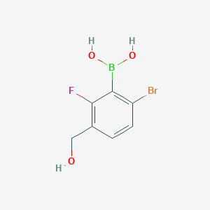 molecular formula C7H7BBrFO3 B8202308 6-Bromo-2-fluoro-3-(hydroxymethyl)phenylboronic acid 