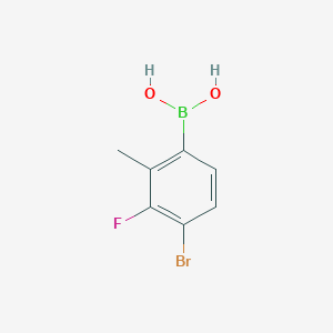 molecular formula C7H7BBrFO2 B8202315 4-Bromo-3-fluoro-2-methylphenylboronic acid 