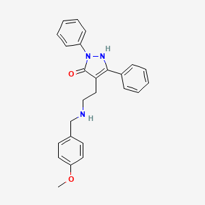4-[2-[(4-methoxyphenyl)methylamino]ethyl]-2,5-diphenyl-1H-pyrazol-3-one