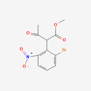 molecular formula C11H10BrNO5 B8202394 Methyl 2-(2-bromo-6-nitrophenyl)-3-oxobutanoate 