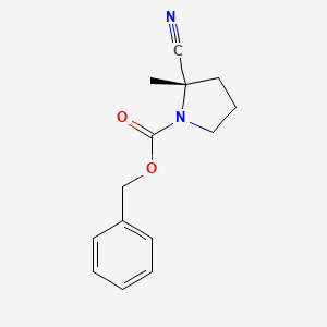 molecular formula C14H16N2O2 B8202409 benzyl (S)-2-cyano-2-methylpyrrolidine-1-carboxylate 