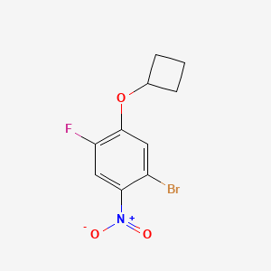 molecular formula C10H9BrFNO3 B8202414 1-Bromo-5-cyclobutyloxy-4-fluoro-2-nitrobenzene 