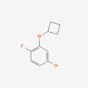 molecular formula C10H10BrFO B8202444 4-Bromo-2-cyclobutyloxy-1-fluorobenzene 