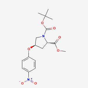 molecular formula C17H22N2O7 B8202452 (4R)-1-(tert-Butoxycarbonyl)-4-[(4-nitrophenyl)oxy]-L-proline methyl ester 