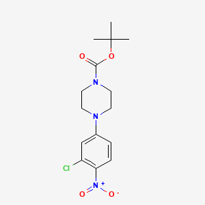 molecular formula C15H20ClN3O4 B8202462 Tert-butyl 4-(3-chloro-4-nitrophenyl)piperazine-1-carboxylate 