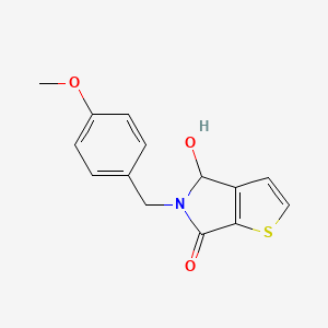 molecular formula C14H13NO3S B8202467 4-hydroxy-5-[(4-methoxyphenyl)methyl]-4H-thieno[2,3-c]pyrrol-6-one 