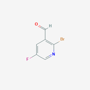 molecular formula C6H3BrFNO B8202479 2-Bromo-5-fluoronicotinaldehyde 