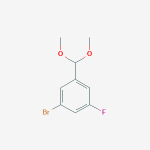 molecular formula C9H10BrFO2 B8202510 1-Bromo-3-(dimethoxymethyl)-5-fluorobenzene 
