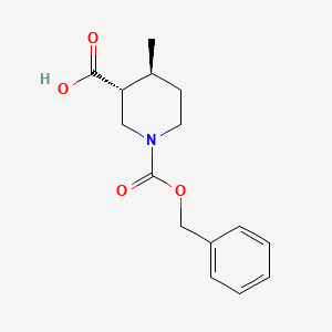 molecular formula C15H19NO4 B8202538 (3R,4S)-4-methyl-1-phenylmethoxycarbonylpiperidine-3-carboxylic acid 